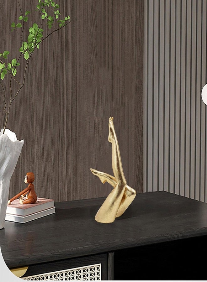 Neeenn Gold Legs Statue, Resin Abstract Art Legs Ornament, Yoga Woman Decor Sculpture, Modern Aesthetic Figurine Decoration, Suitable for Home Living Room Bedroom Office Shelf Table Desk Bookshelf Decor - Image 5